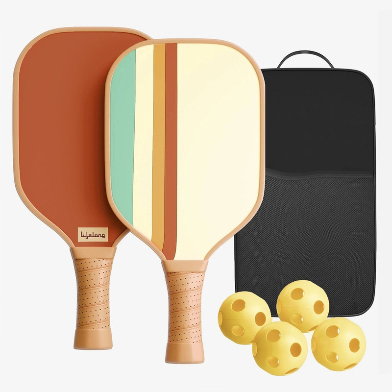 Lifelong Fiberglass Surface, 4 Pickle Balls & Paddle Cover Bag Cushion Pickleball Set Pickleball Paddle