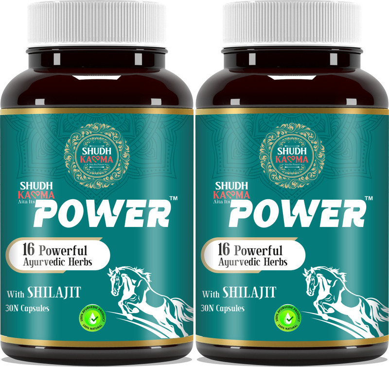 Shudh Kaama Original Shilajit For Men | Strength, Stamina & Energy(Pack Of 2, 60 Capsules)