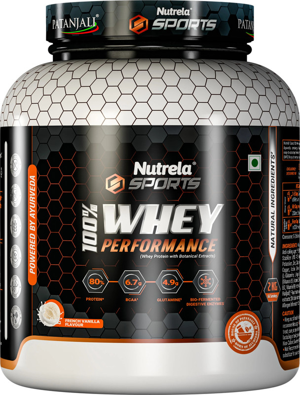 Nutrela Sports 100% Whey Performance Protein Supplement Whey Protein(2 Kg, Vanilla Ice Cream)