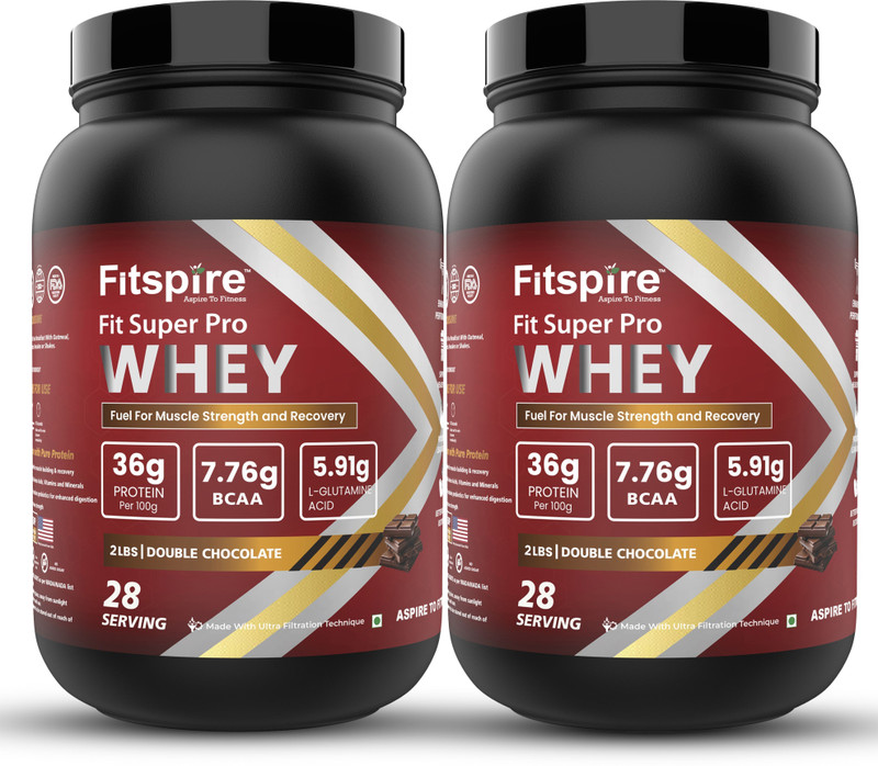 Fitspire Fit Super Pro Whey Protein | Muscle Growth & Recovery Whey Protein(2 Kg, Double Chocolate)