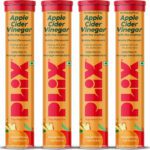 The Plant Fix Plix Apple Cider Vinegar 15 Effervescent Tablets Orange Flavour With Vitamin B12(4 X 15 No)