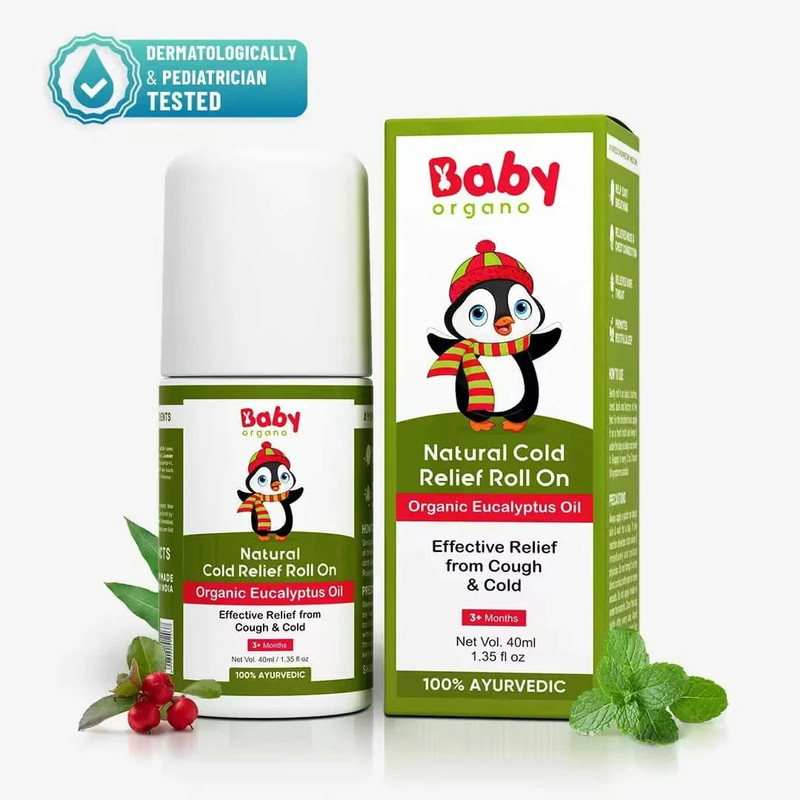 Babyorgano Cold Relief Roll On For Cold, Cough, Blocked Nose And Chest(40 Ml)