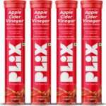 The Plant Fix Plix Apple Cider Vinegar Effervescent | With Mother Acv | Vitamin B6 & B12 | (Cola)(4 X 15 Tablets)