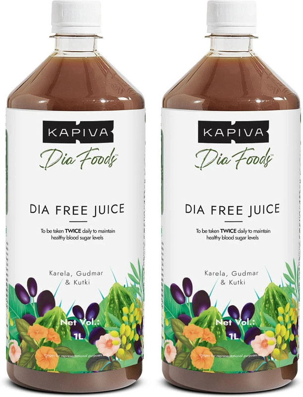 Kapiva Dia Free Juice – Controls Blood Sugar Levels(Pack Of 2, 2 L)