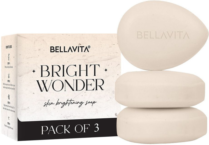Bellavita Bright Wonder | Skin Brightening Soap | Dark Spots & Pigmentation Reduction(3 X 100 G)