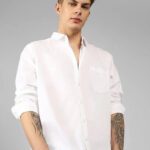 Tigersnake Men Solid Formal White Shirt