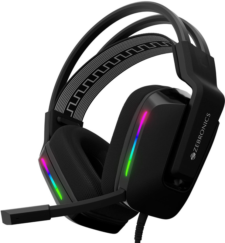 Zebronics Zeb-Havoc Premium Headphone, Dolby Atmos Subscription,Suspension Headband,Rgb Wired Gaming(Black, On The Ear)