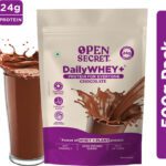 Open Secret 0.5 Kg India’S 1St Whey+ Protein Powder – Complete Protein With Whey And Plant Protein Blends(500 G, Chocolate)