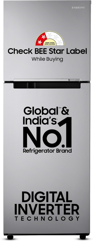 Samsung 236 L Frost Free Double Door 2 Star Refrigerator  With Digital Inverter(Gray Silver, Rt28C3032Gs/Hl)