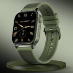 Fire-Boltt Rise Force 1.85 Bt Calling, Nylon Fluoroelastomer Hybrid Strap Rotating Crown Smartwatch(Moss Olive Strap, Free Size)