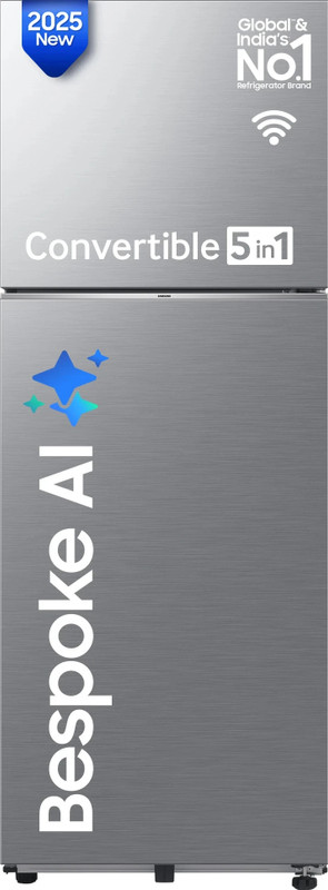 Samsung 350 L Frost Free Double Door 3 Star Convertible Refrigerator  With 5-In-1, Digital Inverter, Wifi Enabled Bespoke Ai(Elegant Inox, Rt38Dg5A4Ds8Hl)