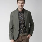 Celio Solid Single Breasted Casual Men Blazer(Brown)