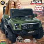 Wishmaster Kids 4 Motor Electric Battery Car With Baby Driving + Parents Remote To Control Jeep Battery Operated Ride On(Green)