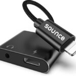 Sounce Black Iphone Charger And Headphones Adapter Splitter,Mfi,Charger And Aux Adapter Phone Converter(Ios)