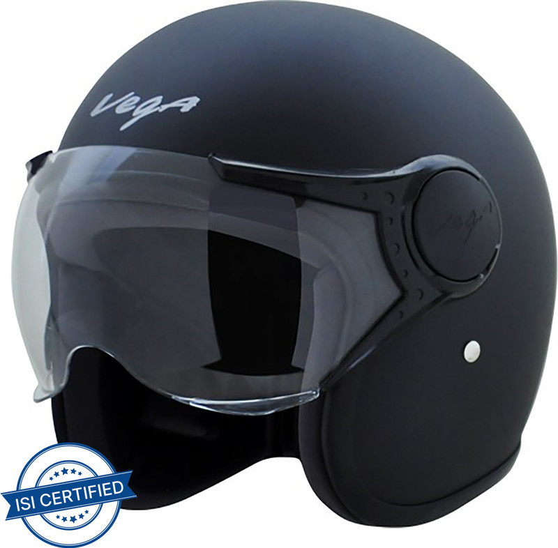 Vega Jet W/V Motorbike Helmet(Dull Black)