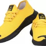 Calcados Mesh Sport Running Shoes For Men(Yellow , 6)