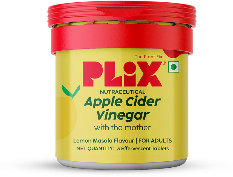 The Plant Fix Plix Apple Cider Vinegar Effervescent | Lemon Masala | No Added Sugar(3 Tablets)
