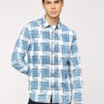 Pepe Jeans Men Checkered Casual Blue Shirt