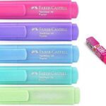 Faber-Castell Pastel Highlighter Set Of 5 With Attractive Cube Eraser(Set Of 5, Multicolor)