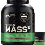 Optimum Nutrition (On) Serious Mass Weight Gainer 3 Kg + Micronised Creatine 100G Unflavored Weight Gainers/Mass Gainers(3100 G, Chocolate)