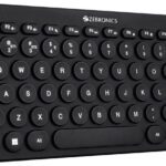 Zebronics K4000Mw/Multidevice Connectivity,Compatible With Laptop/Tablet/Smartphone Bluetooth Handheld Laptop Keyboard Compatible With Desktop, Laptop, Mac Zeb-K4000Mw / Zeb-Ewk 1 With 2 Bluetooth & 2.4 Ghz Wireless Connection(Black)
