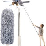 Zarqito Cleaning High Ceiling Fan Microfiber Feather Telescoping 100Inch Extensionpole Wet And Dry Duster