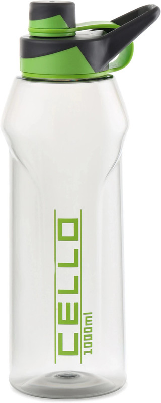 Cello Fitbe Leak Proof Easy To Carry Big Water Bottle For Office Sports Indoor Outdoor 1000 Ml Pet Bottle(Pack Of 1, Green)