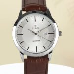 Titan Titan Clastainless Steelic With Date Silver Dial Brown Leatherstrap Analog Watch – For Men