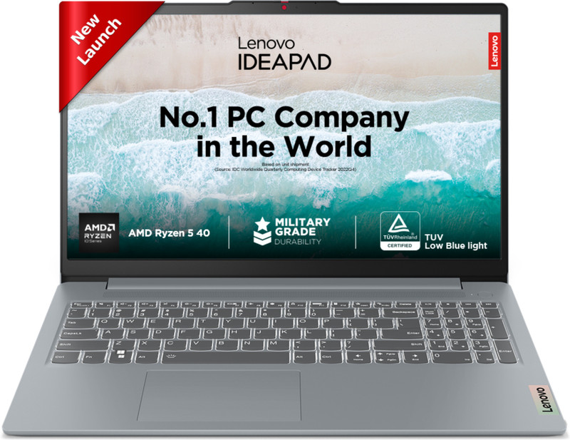 Lenovo Ideapad Slim 3 With 1Yr Adp Amd Ryzen 5 Quad Core – (16 Gb/512 Gb Ssd/Windows 11 Home) 15Amn8 Laptop(15.6 Inch, Arctic Grey, 1.62 Kg, With Ms Office)