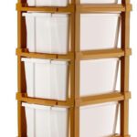 J K International 6 Compartments Plastic Multipurpose Drawer, Storage Organizer Home(White)