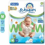 Wowper Baby Diaper Pants Medium Size Diapers | Up To 12 Hrs Absorption | 7-12 Kg – M(72 Pieces)