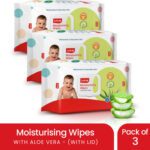 Luvlap Paraben Free Wipes For Baby With Aloe Vera, 72 Wipes/Pack With Lid(216 Wipes)