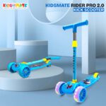 Kidsmate Rider Pro 2.0 Kids Kick Scooter | 3-Wheel With Led Lights & Adjustable Height Kids Scooter(Blue, Pack Of 1)