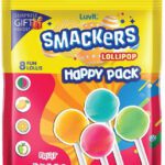 Luvit Smackers Fruit Flavoured Lollipops | 4 Exciting Flavours For Kids | Mango | Watermelon | Green Apple | Blue Lemonade Blue Lemonade, Mango, Green Apple, Watermelon Lollipop(6 X 8 Pieces)