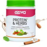 Oziva Protein & Herbs For Women |Manage Weight & Metabolism| Reduce Body Fat |No Sugar Whey Protein(400 G, Vanilla Almond)