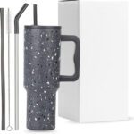 Batbird Stainless Steel Tumbler With Lid & Straw – Double‑Wall Insulated Cup For Travel 1200 Ml Steel Sipper(Pack Of 1, Black)