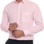 Colours ‘N’ Collars Men Solid Formal Pink Shirt