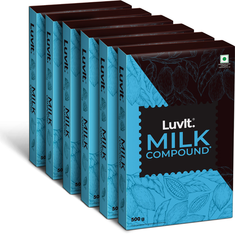 Luvit Cocoa Crush – Milk Compound Bars | Perfect For Baking,Frosting, Chocolate Making Bars(6 X 500 G)