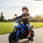 Panda Baby Products Electric Ride-On Bike For Kids – Sport Edition With Led Lights & Training Wheels Bike Battery Operated Ride On(Blue)