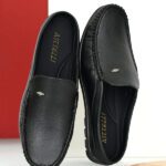 Asttelli Black Synthetic Leather Open Back Half Shoes Slip-On Casual Office Wear Loafers Mocassin For Men(Black , 9)
