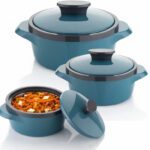 Nariya Isi Certified Casserole Set Hotpot Roti Box Hotbox Hotpot Box For Kitchen Pack Of 3 Thermoware Casserole Set(1750 Ml, 1050 Ml, 550 Ml)