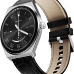 Fire-Boltt Legacy Nova 1.43 Inch Ultra Slim Amoled Wireless Charging Rotating Crown Bt Call Smartwatch(Shadow Black Leather Strap, Free Size)