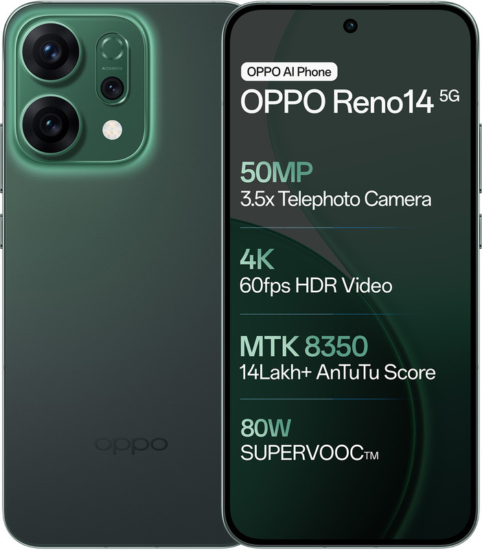 Oppo Reno14 5G (Forest Green, 256 Gb)(8 Gb Ram)