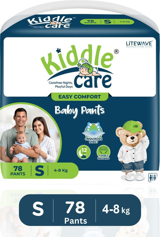 Kiddle Care Easy Comfort Baby Diaper Pants | Small (S) | 4-8 Kg – S(78 Pieces)