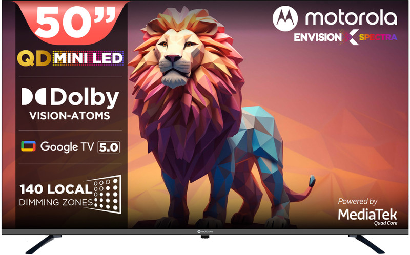 Motorola 127 Cm (50 Inch) Ultra Hd (4K) Mini Led Smart Google Tv With Edition With Dolby Vision & Dolby Atmos(50Uhdgmmwkrq)