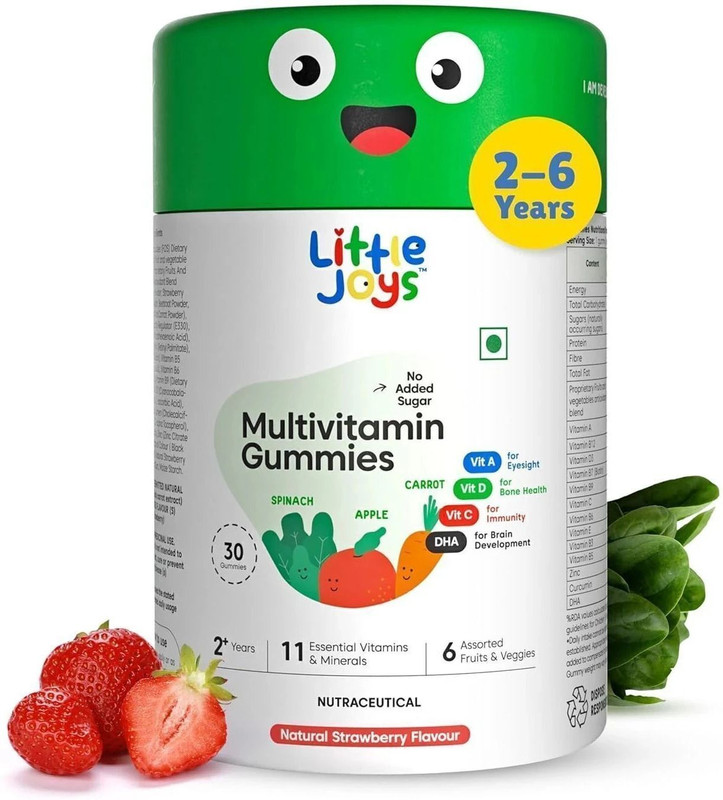 Little Joys Multivitamin Gummies For Kids 2-6 Years | Strawberry Flavor | Boosts Immunity(30 X 1 No)