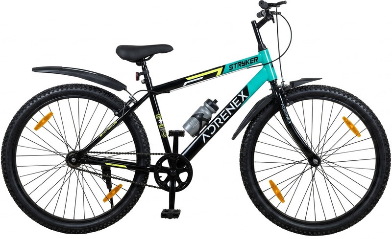 Adrenex Stryker 24T | 85% Pre-Assembled 24 T (Inch) Mountain Cycle(Single Speed, Blue, Only Front Suspension)