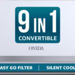 Onida 2026 Model 1.5 Ton 3 Star Split Inverter 9-In-1 Convertible, Stabilizer Free Operation, Deep Frost Clean, Silent Cool, Gold Fin Coating 4 Way Swing Ac Ac(Ir183Flsv, White)