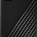 Wd My Passport 1 Tb External Hard Disk Drive (Hdd) 5 Gb/S, Usb 2.0, Usb 3.0 Cable, Compatible With Windows(Black)