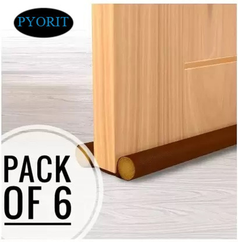 Pyorit Double Sided Under Door Protector/Seal Cover Twin Draft Blocker Guard With Dust (Pack Of 6 ,39 Inch) Cooling Air, Control Double Sided Under Door Protector Door Mounted Door Stopper(Brown)